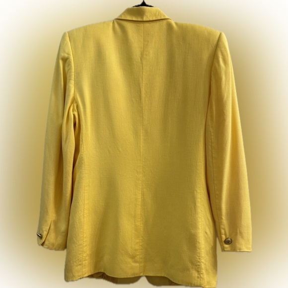 Talbots Vintage Yellow Linen Blend Button Blazer - Size 8 - Picture 2 of 8